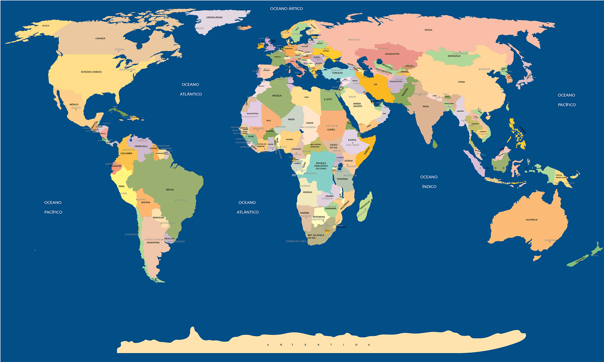 Mapa Mundi Político Para Colorir Para Imprimir E Desenho